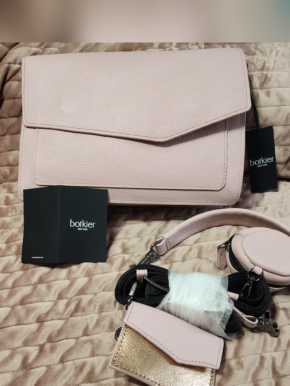 Botkier Pink Pebbled Leather Crossbody
